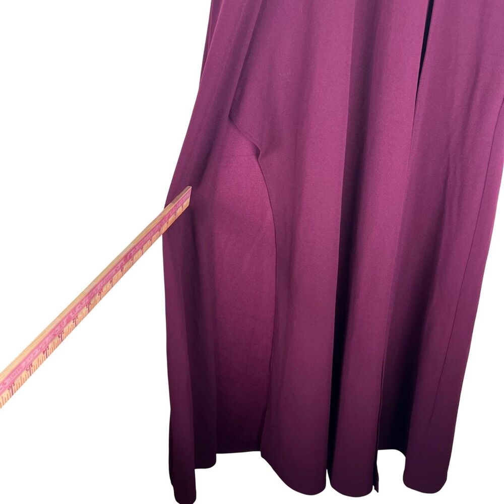 Burgundy Palazzo Jumpsuit Women’s Formal Dress Illusion Wide Leg size L NWT - Picture 9 of 15